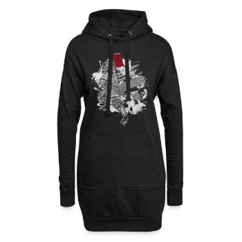 Asien Samurai Legenden Aikido - Hoodie-Kleid - Schwarz - Vorne