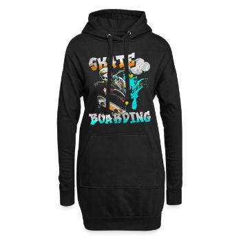 Sprayer Wand Haus Leben - Hoodie-Kleid - Schwarz - Vorne