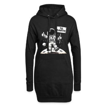 Daumen hoch Astronaut zur Erde Design - Hoodie-Kleid - Schwarz - Vorne