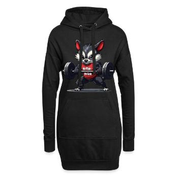 Ein Waschbär, der Kraftsport macht - Hoodie-Kleid - Schwarz - Vorne