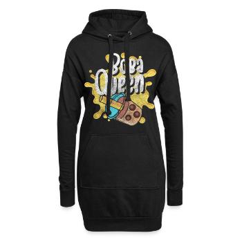 Boba Tea Boules à thé en paille - Sweat-shirt à capuche long Femme - noir - Devant