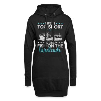 Pêcheur Pêcheur Truite - Sweat-shirt à capuche long Femme - noir - Devant