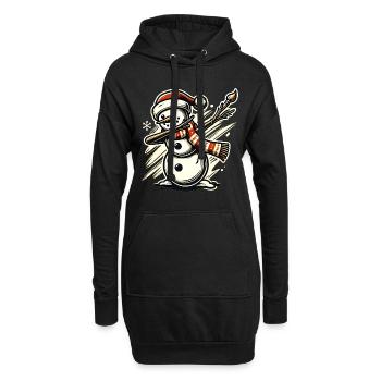 Dabbing bonhomme de neige Noël festif Design - Sweat-shirt à capuche long Femme - noir - Devant