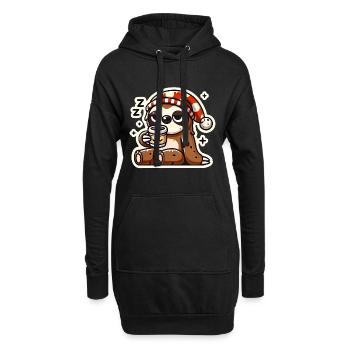 Son lundi de nouveau Sleepy Sloth Design - Sweat-shirt à capuche long Femme - noir - Devant