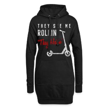 E-Scooter Batterie Lime Rider Rollen - Hoodie-Kleid - Schwarz - Vorne