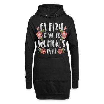 Frauentag Feiertag Frauenrechte Ehrentag - Hoodie-Kleid - Schwarz - Vorne
