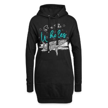 Wal Meeresbewohner See - Hoodie-Kleid - Schwarz - Vorne