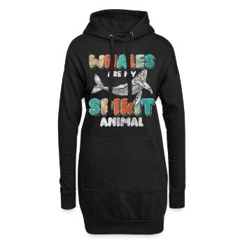 Wale Ozean Tier Taucher - Hoodie-Kleid - Schwarz - Vorne