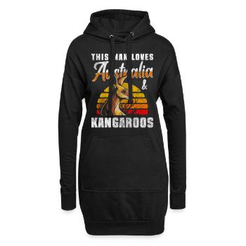 Down Under Tiere Tier Fernweh - Hoodie-Kleid - Schwarz - Vorne