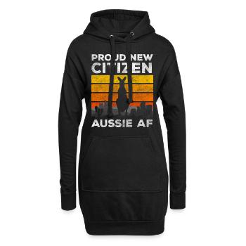 Australien Reise Erde Work and Travel - Hoodie-Kleid - Schwarz - Vorne