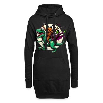 Trio effrayant Riding TRex Halloween Fun - Sweat-shirt à capuche long Femme - noir - Devant