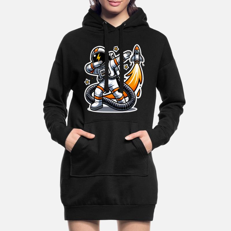Drôle Dabbing astronaute conception spatiale Sweat-shirt à capuche long Femme