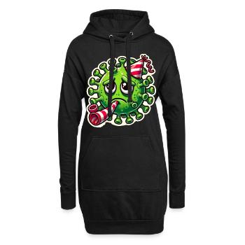 Conception d’autocollant de fête de germe triste - Sweat-shirt à capuche long Femme - noir - Devant