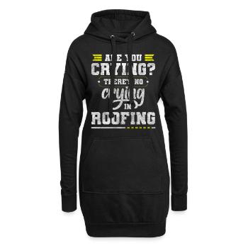 Dachdecken Hausbauer Held - Hoodie-Kleid - Schwarz - Vorne