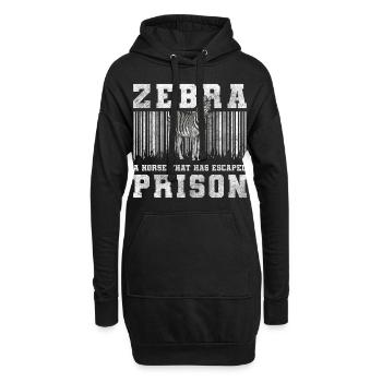 Zèbre Animal Safari Faune - Sweat-shirt à capuche long Femme - noir - Devant