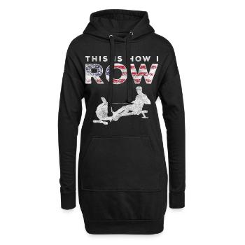 Eau pour entraîneur d'aviron - Sweat-shirt à capuche long Femme - noir - Devant