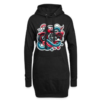 Art de rêve de moto vintage - Sweat-shirt à capuche long Femme - noir - Devant