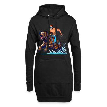Bear Rider Adventure Cartoon Design - Sweat-shirt à capuche long Femme - noir - Devant
