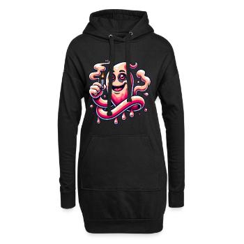 Drôle Stoner Ghost Cartoon Design - Sweat-shirt à capuche long Femme - noir - Devant