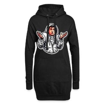 Drôle dessin animé geste sweat à capuche - Sweat-shirt à capuche long Femme - noir - Devant