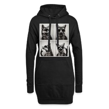Renard à bascule avec lunettes de soleil – Cool & Wild - Sweat-shirt à capuche long Femme - noir - Devant