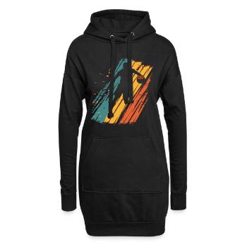 Basketball Basketballspieler Vintage - Hoodie-Kleid - Schwarz - Vorne