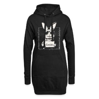 Hase Eierdieb Osterhase Mugshot Polizeifoto Ostern - Hoodie-Kleid - Schwarz - Vorne
