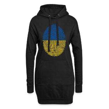 L’Ukraine dans mon ADN avec le drapeau ukrainien - Sweat-shirt à capuche long Femme - noir - Devant