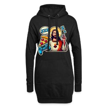 Pixel Gamer Life Eat Sleep Respawn - Hoodie-Kleid - Schwarz - Vorne
