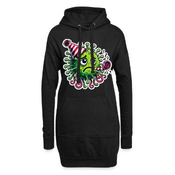 No Party Sad Germ with Party Hat - Hoodie Dress - black - Front
