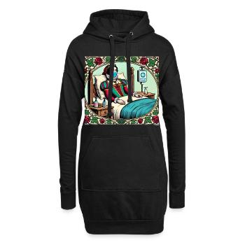Lustige mittelalterliche Prinzessin in Quarantäne - Hoodie-Kleid - Schwarz - Vorne