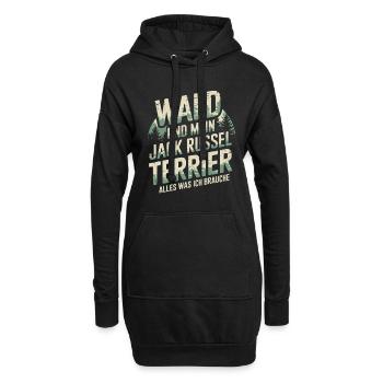 Wald und mein Jack Russel Terrier - Hoodie-Kleid - Schwarz - Vorne