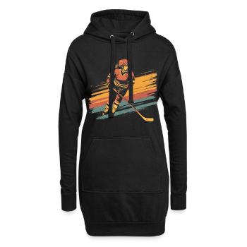 Hockey sur glace Joueuse de hockey sur glace - Sweat-shirt à capuche long Femme - noir - Devant