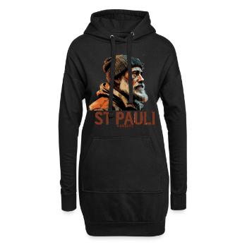 Vieil homme Capitaine Hambourg St Pauli Ouvrier portuaire - Sweat-shirt à capuche long Femme - noir - Devant