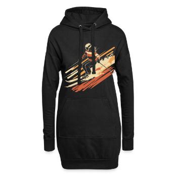 Femme ski vintage - Sweat-shirt à capuche long Femme - noir - Devant