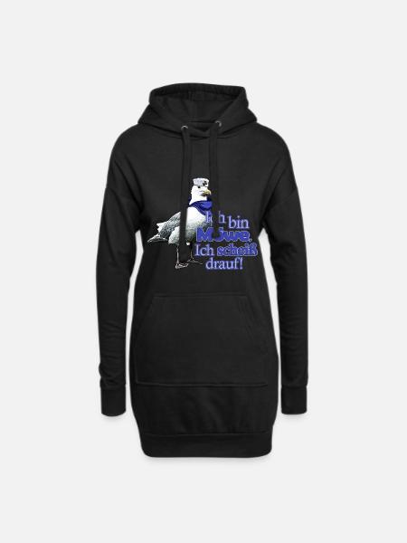 Lustige Möwe mit Spruch - Scheiß drauf! - Hoodie-Kleid - Schwarz