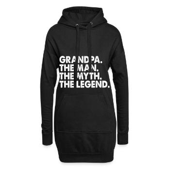 Super Opa. Der Mann. Der Mythos.The Legend.Birthday - Hoodie-Kleid - Schwarz - Vorne