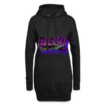 Berlin Graffiti Schriftzug - Hoodie-Kleid - Schwarz - Vorne