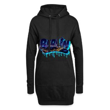 Berlin Graffiti Schriftzug - Hoodie-Kleid - Schwarz - Vorne