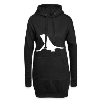 Idée de cadeau blanc Agame Dragon barbu - Sweat-shirt à capuche long Femme - noir - Devant