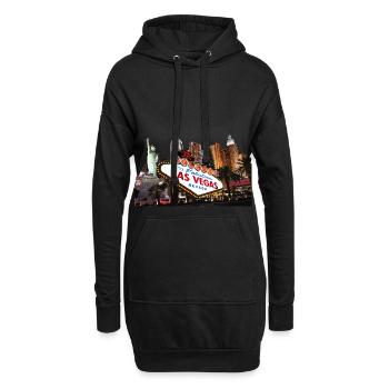 Las Vegas, célèbre, bouclier, horizon - Sweat-shirt à capuche long Femme - noir - Devant
