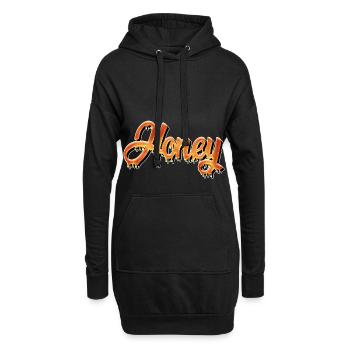 Lettrage graffiti miel miel - Sweat-shirt à capuche long Femme - noir - Devant