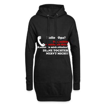 Bonjour papy votre fille cadeau agaçant petit fils petit fils - Sweat-shirt à capuche long Femme - noir - Devant