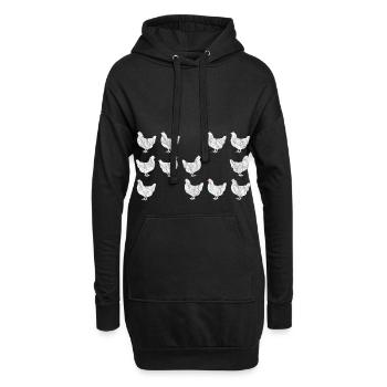Trois rangées de jolis poulets à connaître - Sweat-shirt à capuche long Femme - noir - Devant