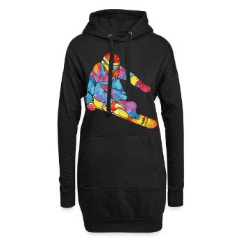 Snowboard Snowboarder Snowboarden Winter Geschenk - Hoodie-Kleid - Schwarz - Vorne