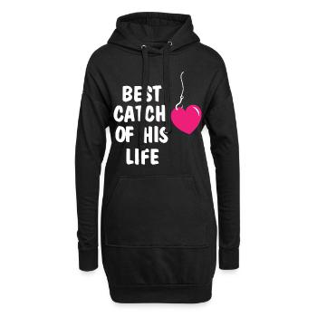 Meilleur cadeau de pêcheur de pêcheur de la Saint-Valentin - Sweat-shirt à capuche long Femme - noir - Devant