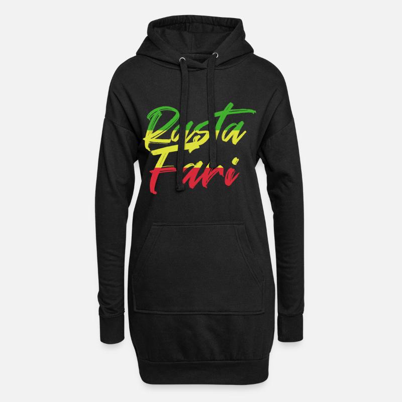 reggae - Sweat-shirt à capuche long Femme - noir
