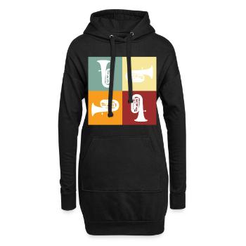 Tuba - Hoodie-Kleid - Schwarz - Vorne
