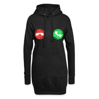 Anruf Symbol Lustig - Hoodie-Kleid - Schwarz - Vorne