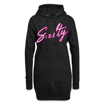 Salty Salzig Schriftzug für Frauen und Männer - Hoodie-Kleid - Schwarz - Vorne